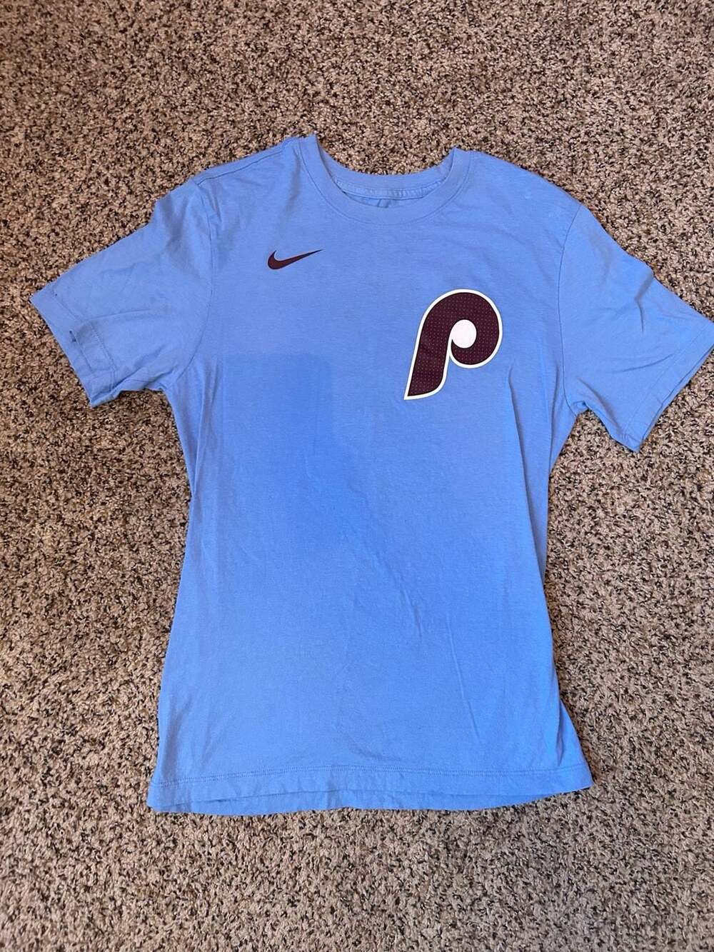 Nike Philadelphia Phillies Bryce Harper 3 T-Shirt Size S Blue City Connect